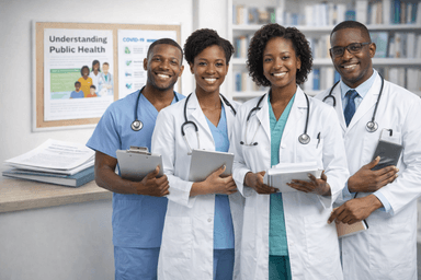 Healthcare professional with patient